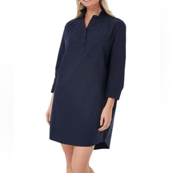 Tuckernuck Dresses & Skirts - Pomander Place Tuckernuck French Navy Polly Shirt Dress Size L Lagenlook Shift